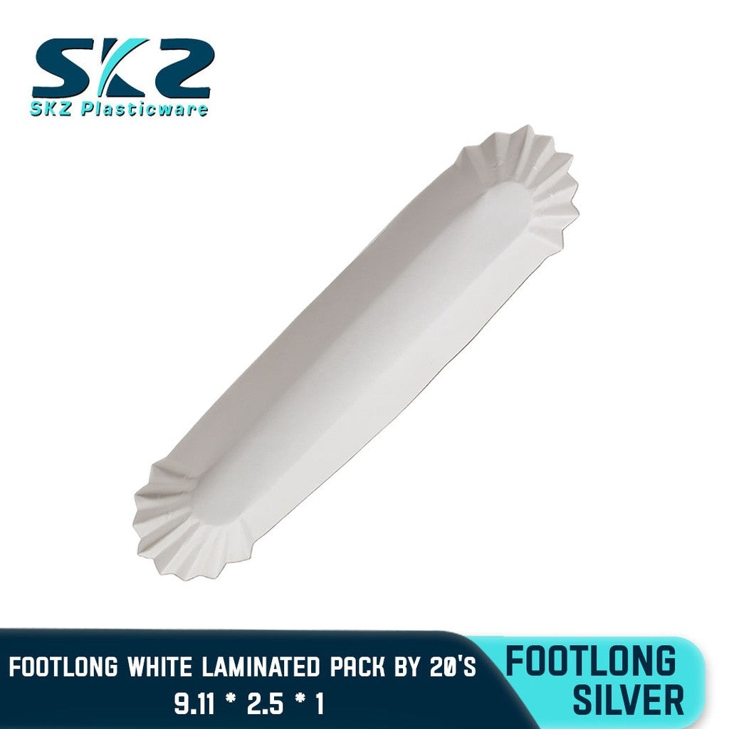 DISPOSABLE FOOTLONG WHITE LAMINATED PACK  BY 20S