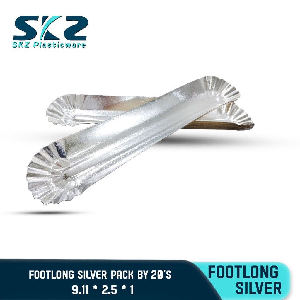 DISPOSABLE FOOTLONG SILVER LAMINATED PACK  BY 20S