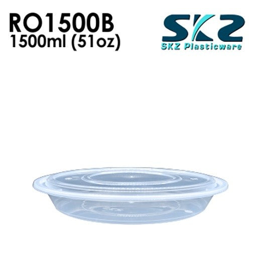 SKZ CLEAR CONTAINER ROUND SERIES R01500-B ENVIRONMENTAL FRIENDLY FOOD STORAGE MICROWAVABLE