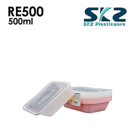 SKZ COLORED CONTAINER RECTANGULAR SERIES RE500 ENVIRONMENTAL FRIENDLY FOOD STORAGE MICROWAVABLE