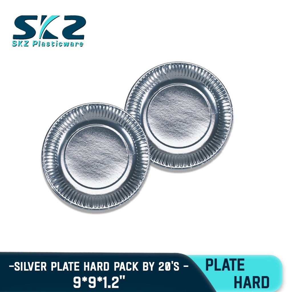 DISPOSABLE PLATE HARD SILVER LAMINATED PACK BY 20S