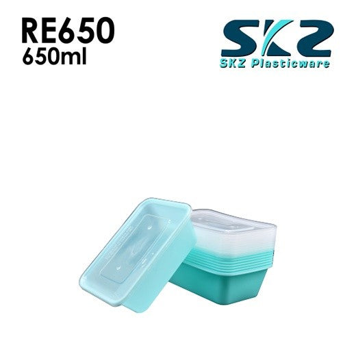 SKZ COLOREDCONTAINER RECTANGULAR SERIES RE650 650ml ENVIRONMENTAL FRIENDLY FOOD STORAGE MICROWAVABLE