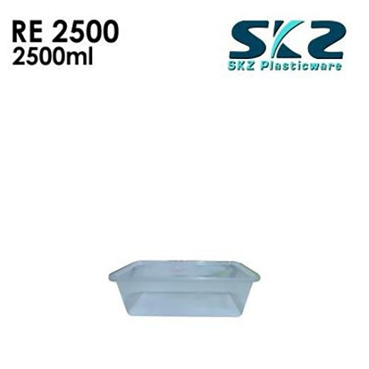 SKZ BLACK CLEAR CONTAINER RECTANGULAR SERIES RE2500 ENVIRONMENTAL FRIENDLY FOOD STORAGE MICROWAVABLE