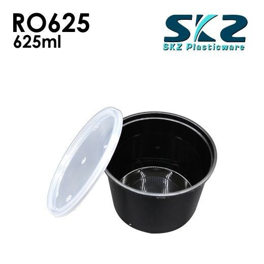 SKZ BLACK CONTAINER ROUND SERIES R0625 625ml ENVIRONMENTAL FRIENDLY FOOD STORAGE MICROWAVABLE