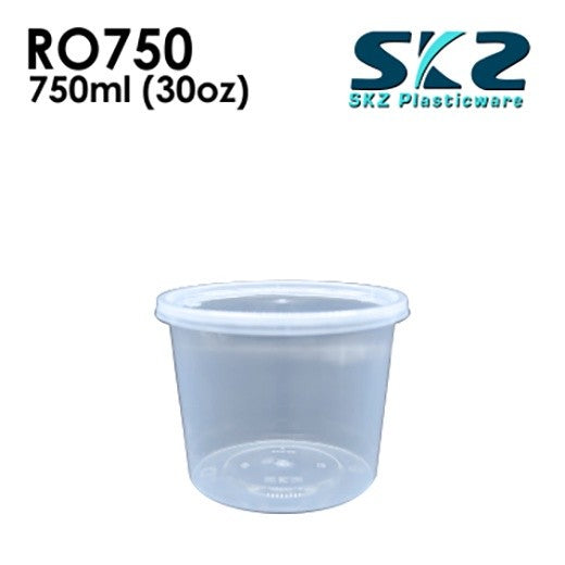 SKZ CLEAR CONTAINER ROUND SERIES R0750 750ml ENVIRONMENTAL FRIENDLY FOOD STORAGE MICROWAVABLE