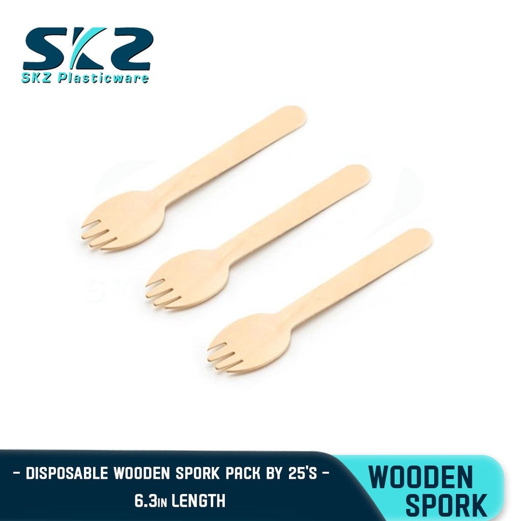 SKZ DISPOSABLE WOODEN SPORK 25-50PCS/PACK
