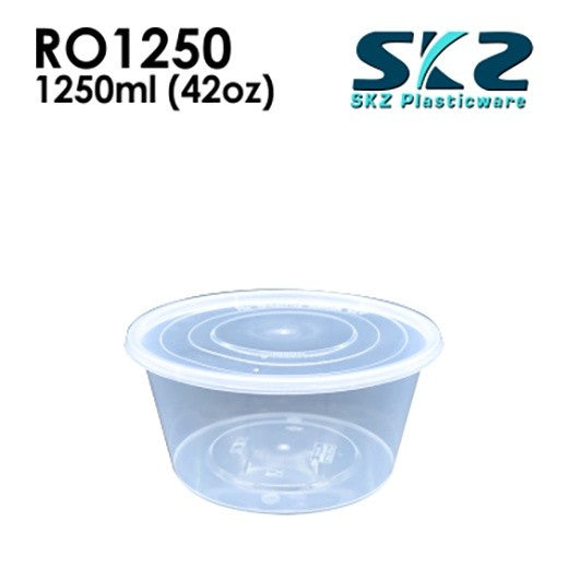 SKZ CLEAR CONTAINER ROUND SERIES R01250 1250ml ENVIRONMENTAL FRIENDLY FOOD STORAGE MICROWAVABLE