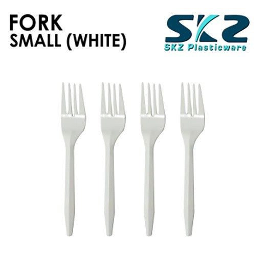 SKZ DISPOSABLE  SPOON AND FORK SMALL WHITE PER PACK