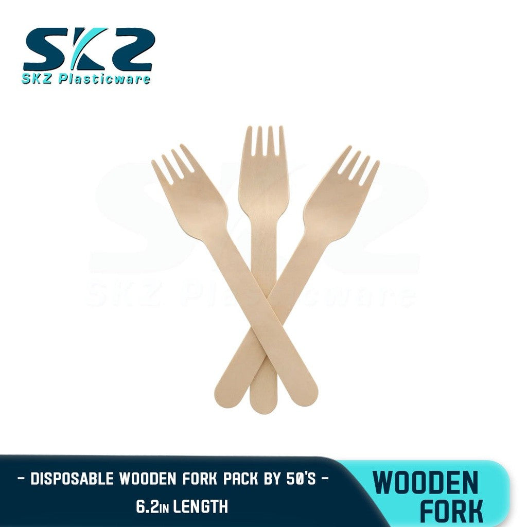SKZ DISPOSABLE WOODEN FORK 25-50PCS/PACK