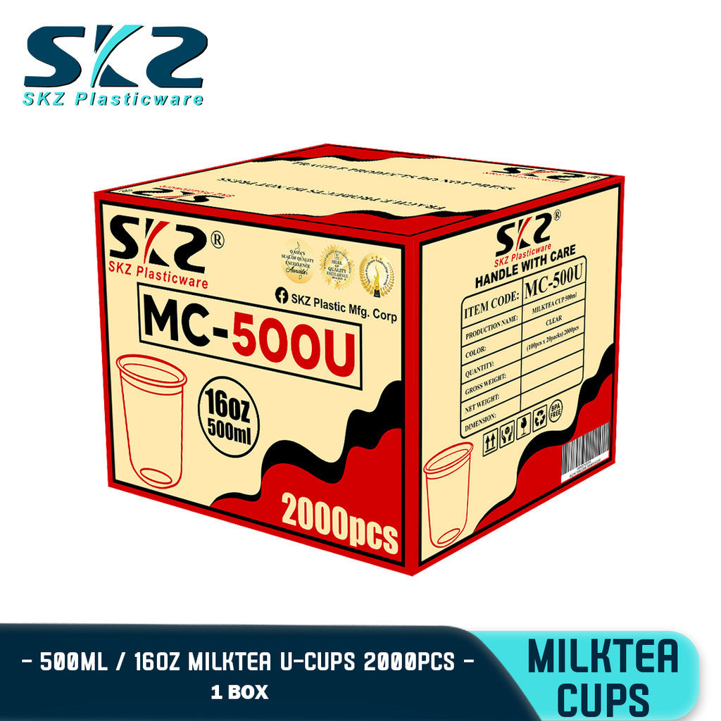SKZ M-95 U MILKTEA SOFT CUP 1BOX 2K PCS (500CC) ENVIRONMENTAL FRIENDLY MILKTEA CUP