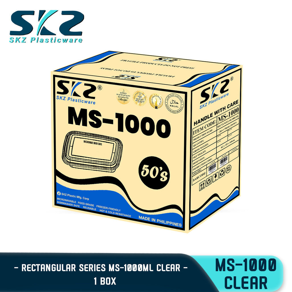 SKZ 1BOX BLACK AND CLEAR RE SERIES 1000ML [MS1000]  ENVIRONMENTAL FRIENDLY FOOD STORAGE MICROWAVABLE