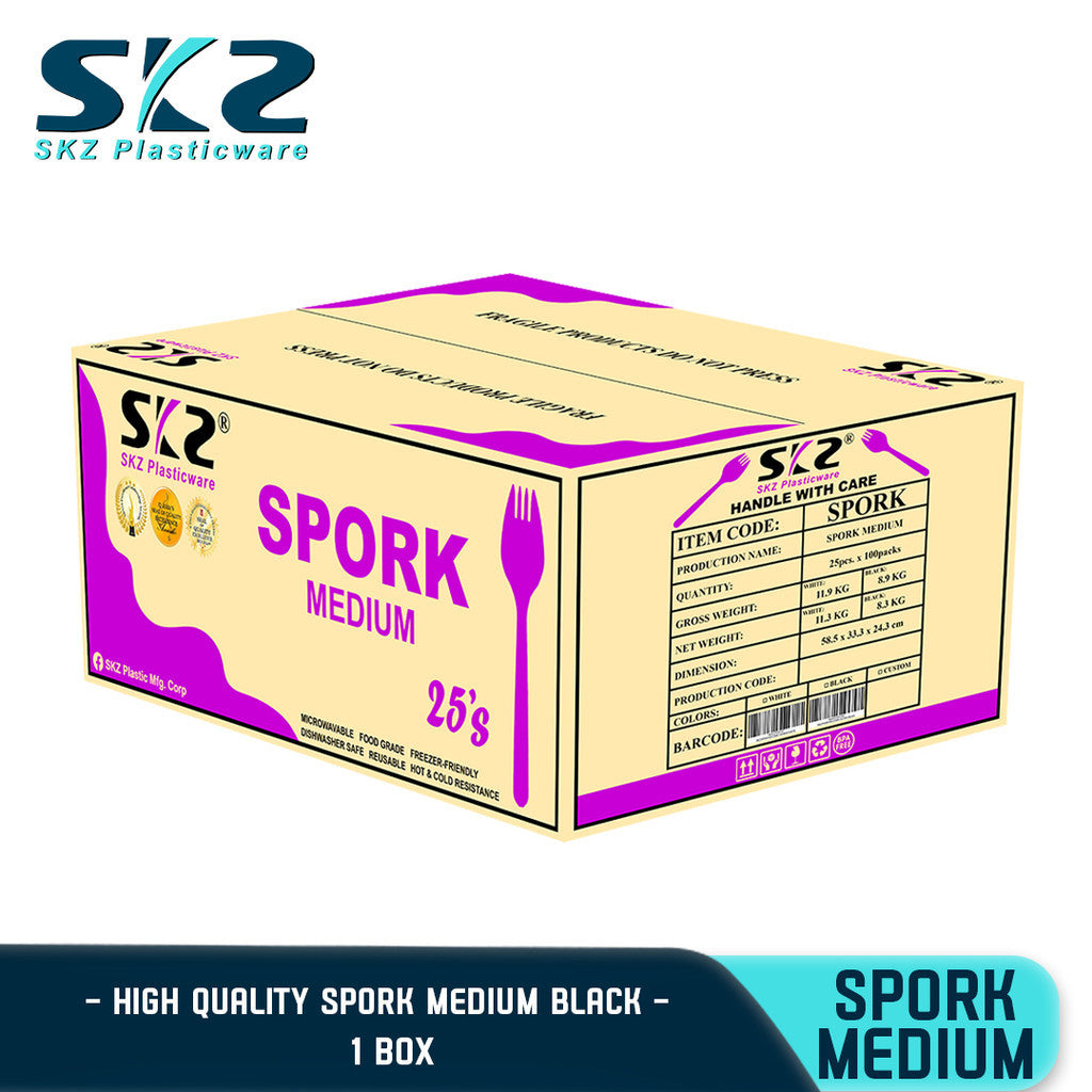 SKZ 1BOX DISPOSABLE SPORK BLACK 25PCS *100pack