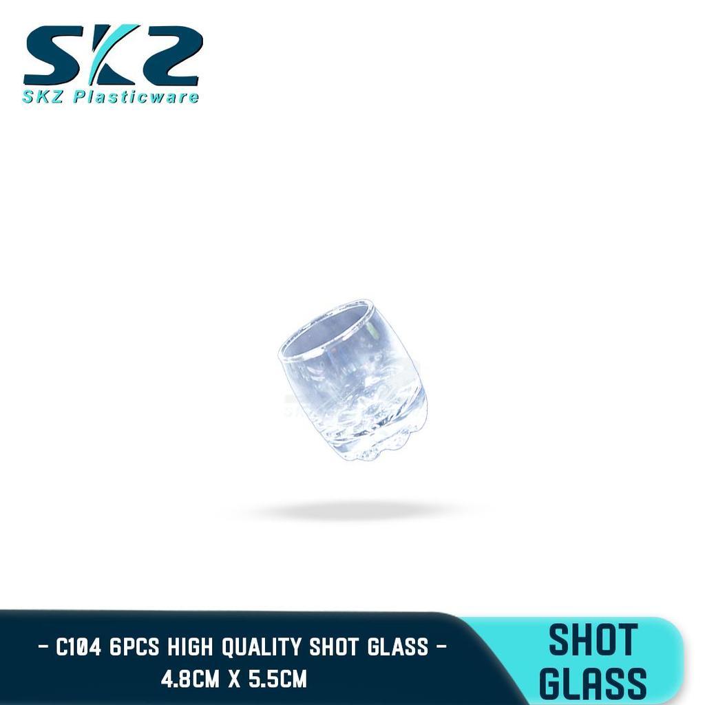 SKZ High Quality Shot Glasses Transparent Small Round 6pcs