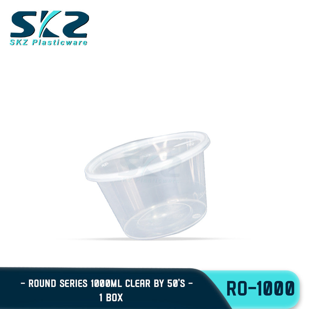 SKZ 1BOX BLACK AND CLEAR ROUND SERIES [RO 1000] ENVIRONMENTAL FRIENDLY FOOD STORAGE MICROWAVABLE