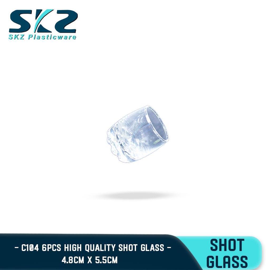 SKZ High Quality Shot Glasses Transparent Small Round 6pcs