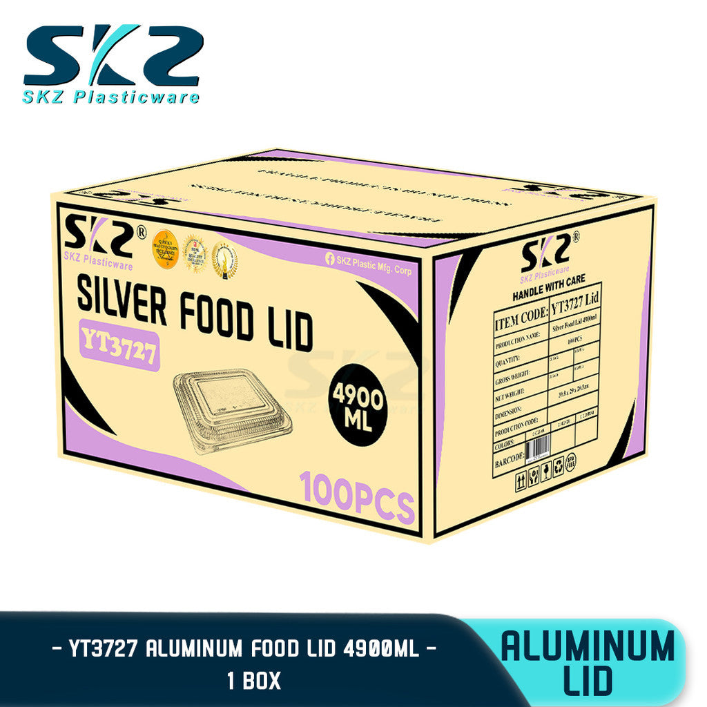 SKZ 1BOX ALUMINUM FOIL TRAY 4300ML [3727] RECTANGULAR ALUMTRAY WITH LID 1000PCS