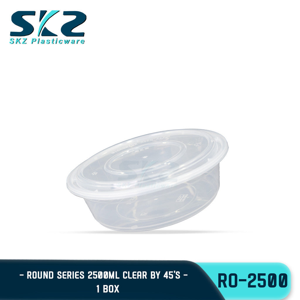 SKZ 1BOX BLACK AND CLEAR ROUND SERIES [RO 2500] ENVIRONMENTAL FRIENDLY FOOD STORAGE MICROWAVABLE