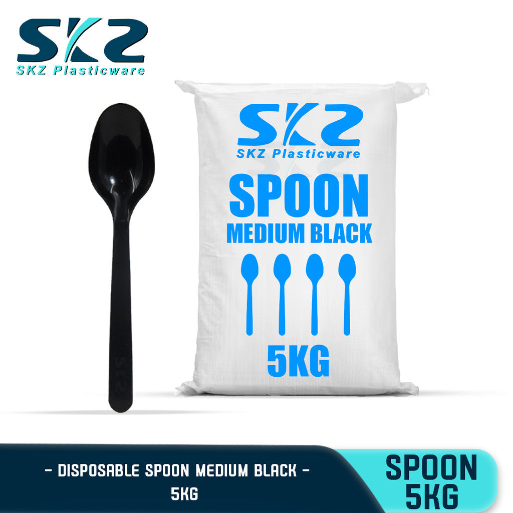 SKZ DISPOSABLE  SPOON AND FORK  MEDIUM BLACK 5KGS/SACK