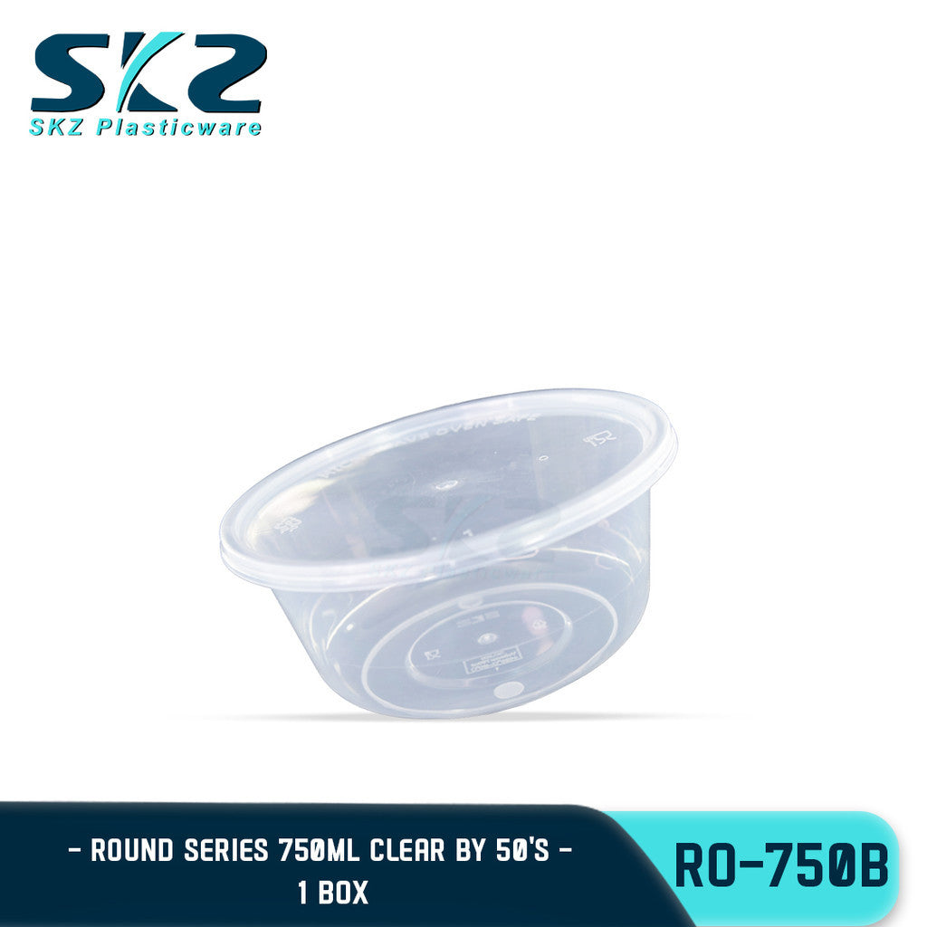 SKZ 1BOX BLACK AND CLEAR ROUND SERIES [RO 750B] ENVIRONMENTAL FRIENDLY FOOD STORAGE MICROWAVABLE