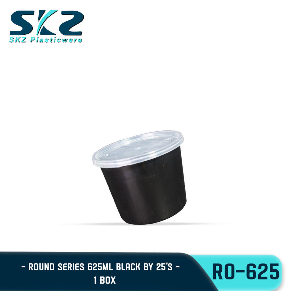 SKZ 1BOX BLACK AND CLEAR ROUND SERIES [RO 625] ENVIRONMENTAL FRIENDLY FOOD STORAGE MICROWAVABLE