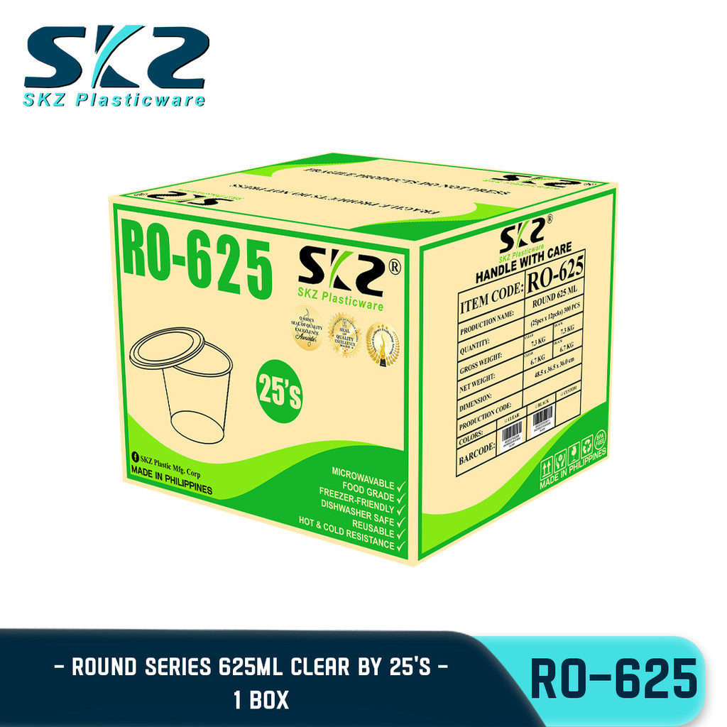 SKZ 1BOX BLACK AND CLEAR ROUND SERIES [RO 625] ENVIRONMENTAL FRIENDLY FOOD STORAGE MICROWAVABLE