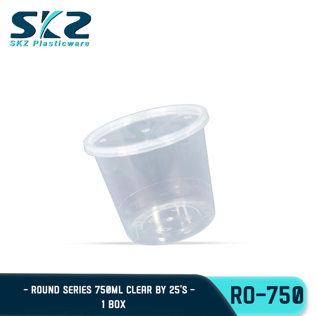 SKZ 1BOX BLACK AND CLEAR ROUND SERIES [RO 750] ENVIRONMENTAL FRIENDLY FOOD STORAGE MICROWAVABLE