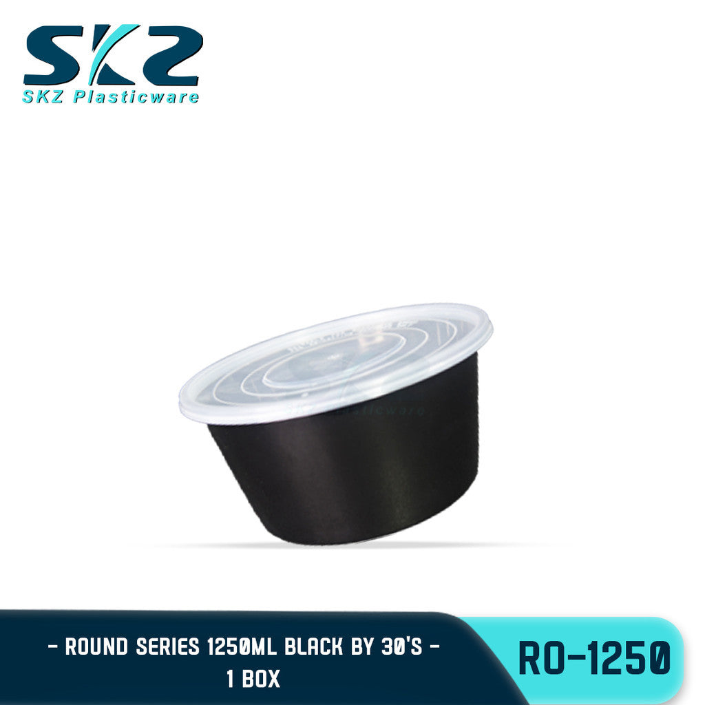SKZ 1BOX BLACK AND CLEAR ROUND SERIES [RO 1250] ENVIRONMENTAL FRIENDLY FOOD STORAGE MICROWAVABLE