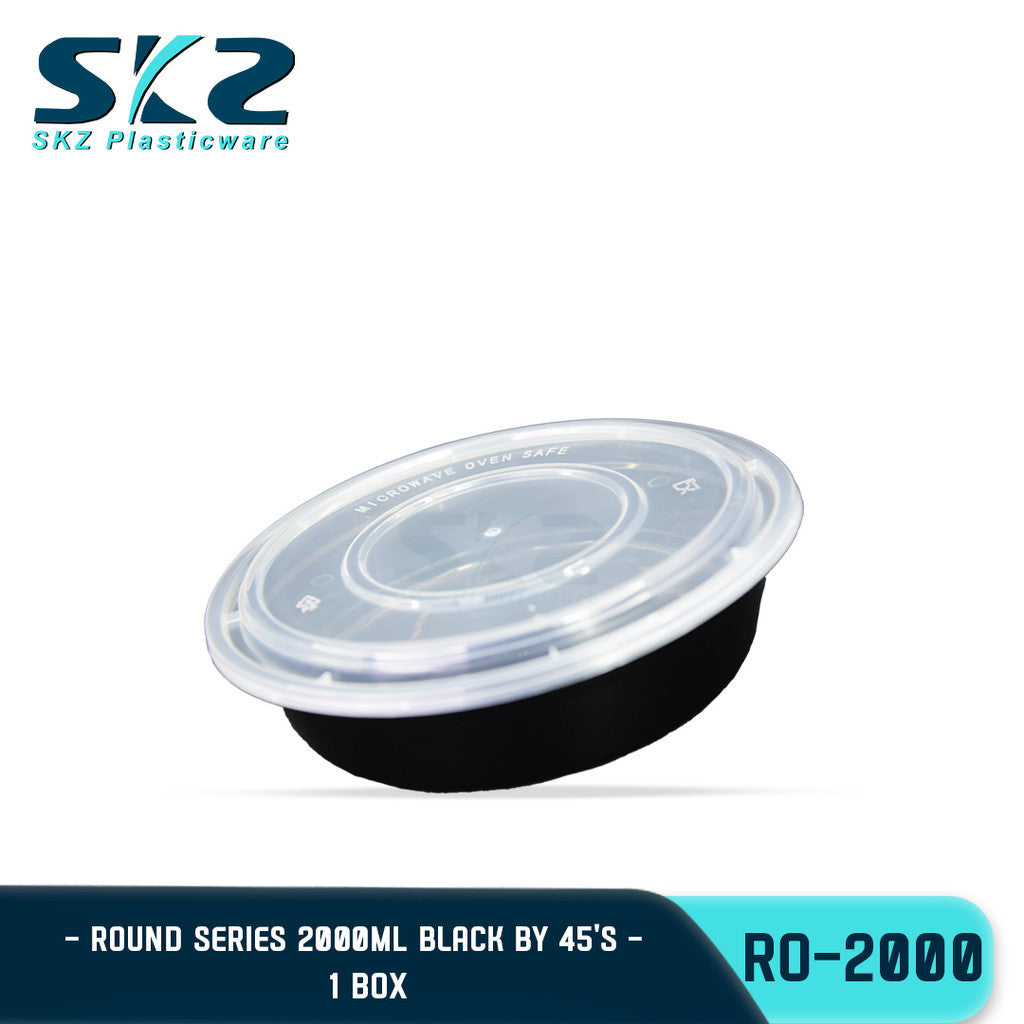 SKZ 1BOX BLACK AND CLEAR ROUND SERIES [RO 2000] ENVIRONMENTAL FRIENDLY FOOD STORAGE MICROWAVABLE