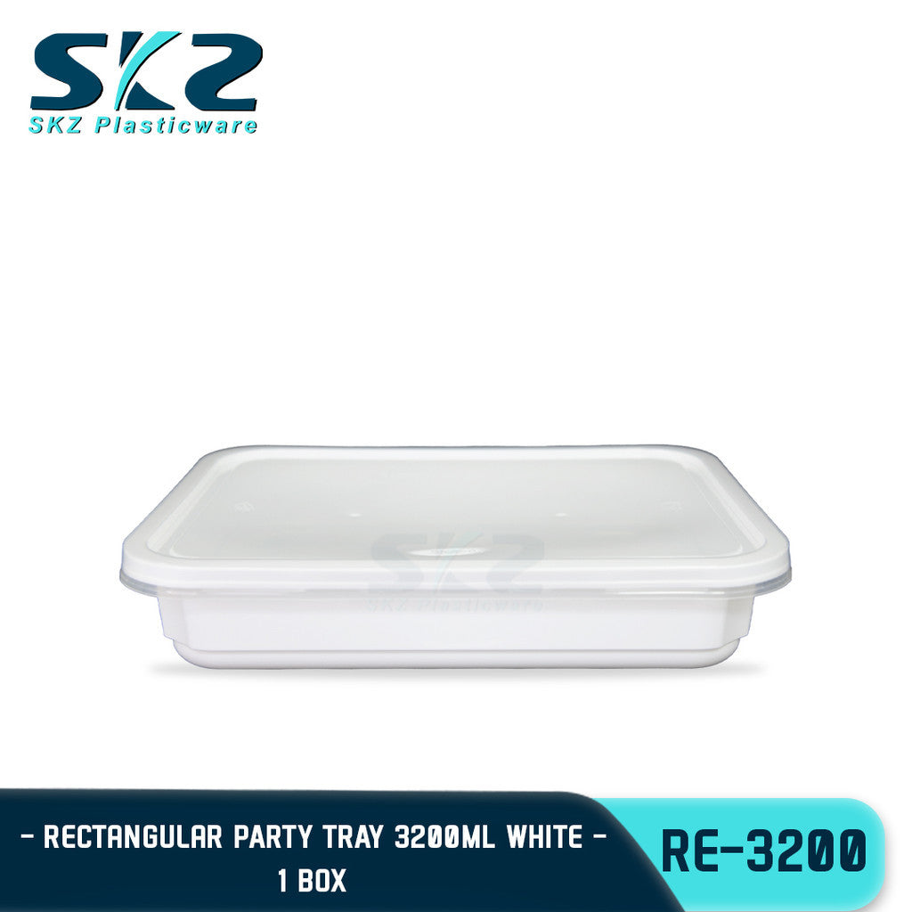 SKZ 1BOX 3200ml PARTY TRAY BLACK AND WHITE SERIES RE3200 ENVIRONMENTAL FRIENDLY STORAGE CONTAINER
