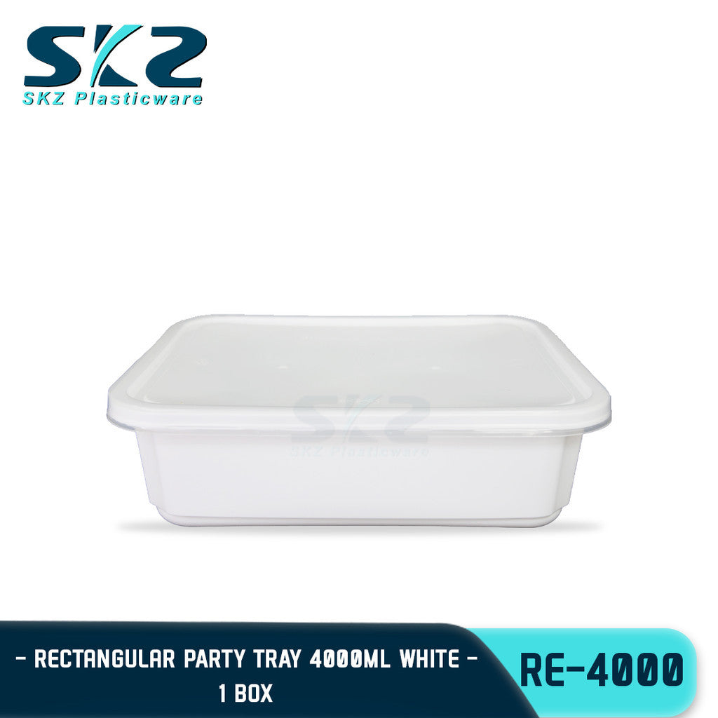 SKZ 1BOX 4000ML PARTY TRAY BLACK AND WHITE SERIES RE4000 ENVIRONMENTAL FRIENDLY STORAGE CONTAINER