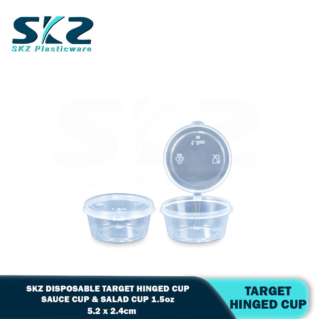 SKZ TARGET 1BOX CLEAR 1.5OZ HINGED CUP 1000PCS