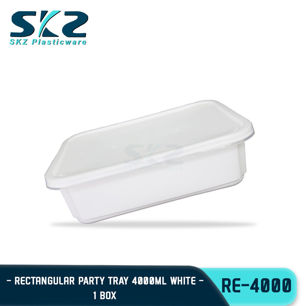 SKZ 1BOX 4000ML PARTY TRAY BLACK AND WHITE SERIES RE4000 ENVIRONMENTAL FRIENDLY STORAGE CONTAINER