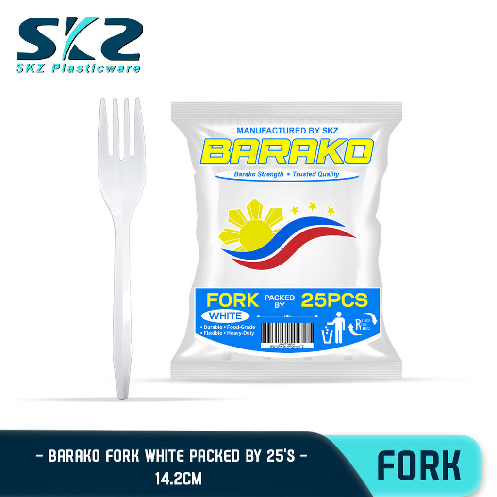 SKZ DISPOSABLE  SPOON AND FORK SMALL WHITE PER PACK