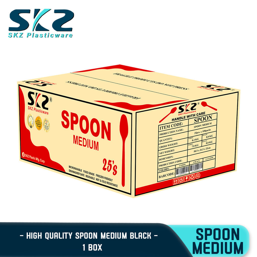 SKZ SPOON MEDIUM WHITE AND BLACK [SMED WHITE] ENVIRONMENTAL FRIENDLY FOOD STORAGE MICROWAVABLE