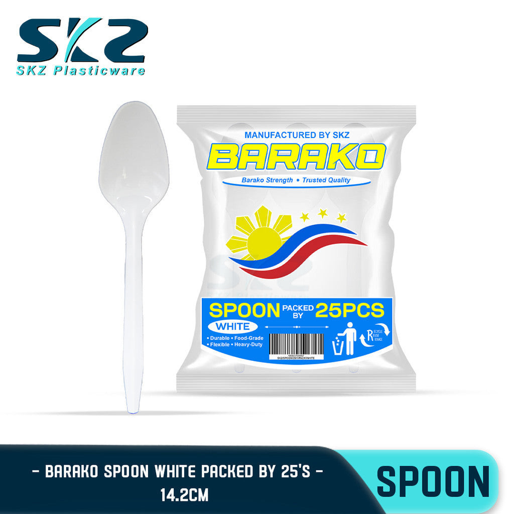SKZ DISPOSABLE  SPOON AND FORK SMALL WHITE PER PACK