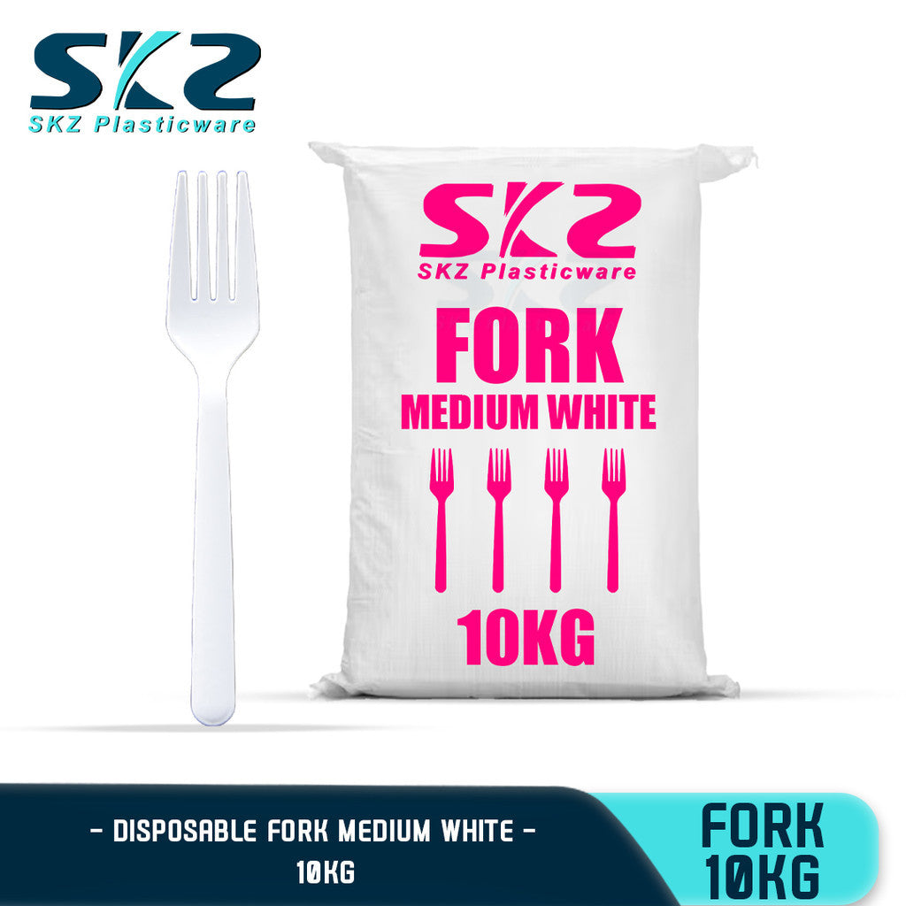 SKZ Disposable Spoon and Fork Medium White 10kgs/pack