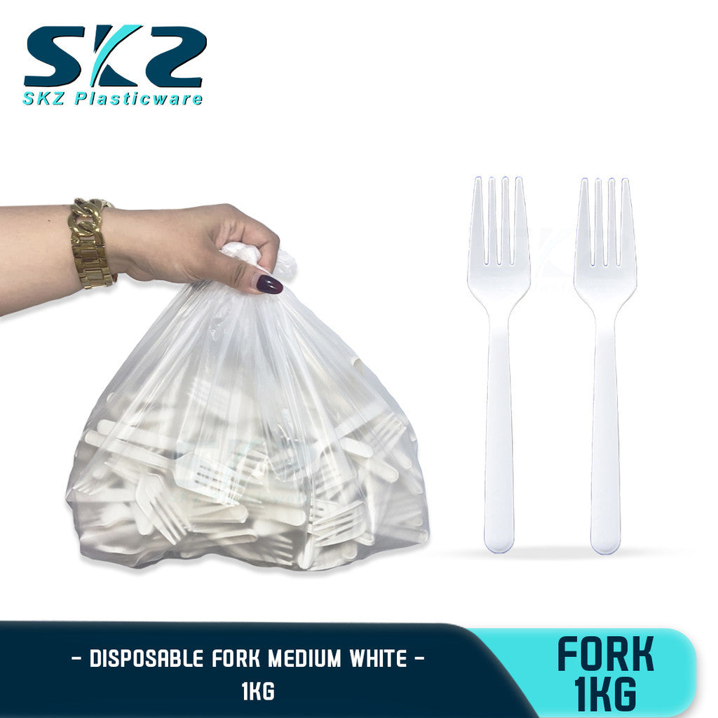 SKZ Disposable Spoon And Fork Medium White 1kg Pack