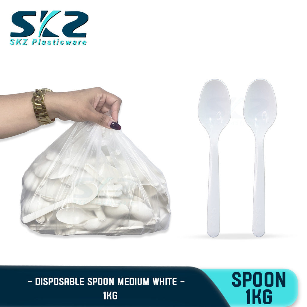 SKZ Disposable Spoon And Fork Medium White 1kg Pack