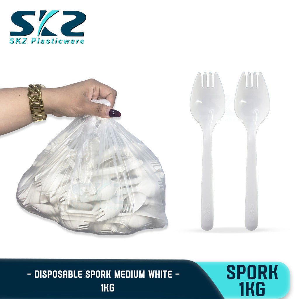 SKZ Disposable Spork Medium White 1kg Pack