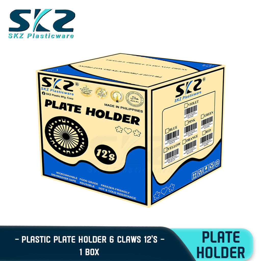 SKZ PAPER PLATE HOLDER ASSORTED COLOR 1BOX 144PCS 10" (HIGH QUALITY PLASTIC)