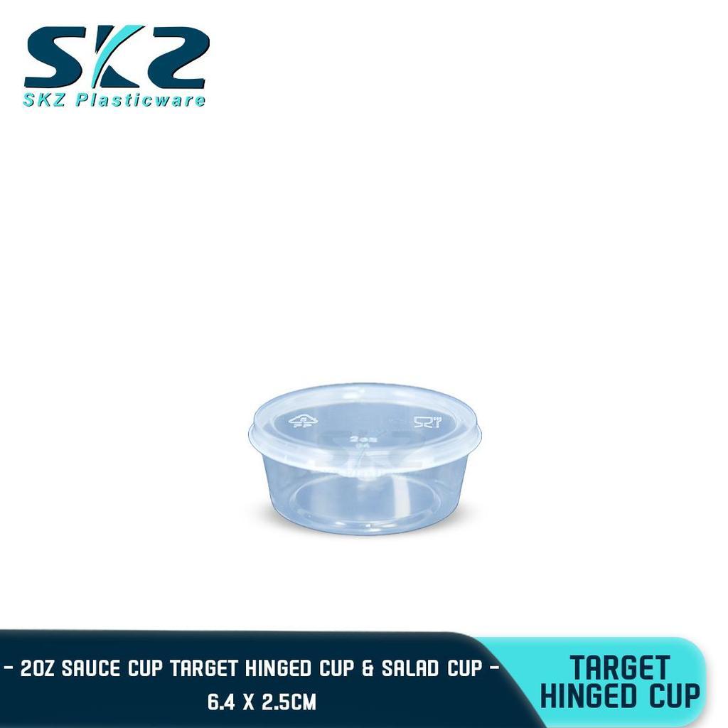 SKZ TARGET CLEAR HINGED CUP (2oz) CONTAINER SERIES  ENVIRONMENTAL FRIENDLY SAUCER CUP