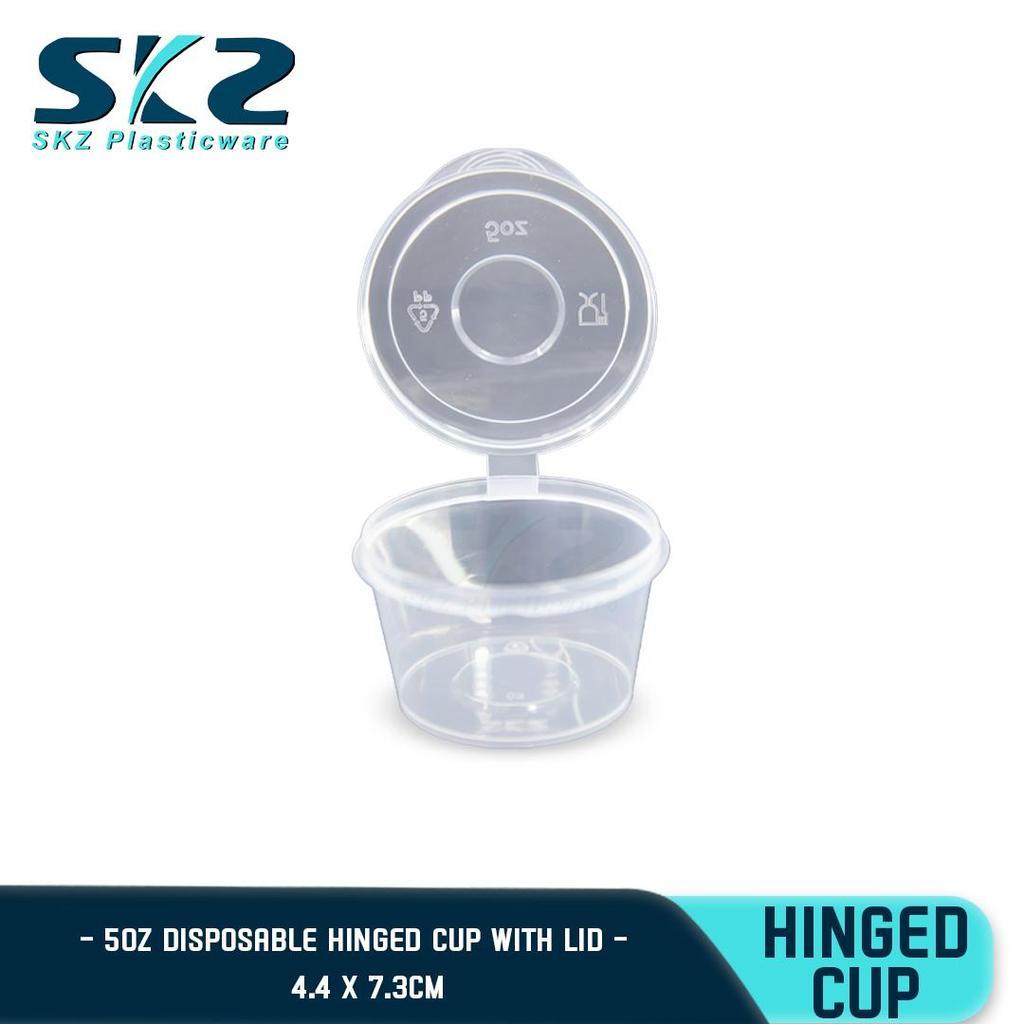 SKZ CLEAR HINGED CUP 5oz CONTAINER SERIES  ENVIRONMENTAL FRIENDLY SAUCER CUP