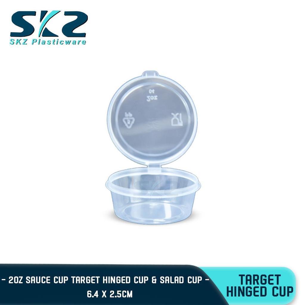 SKZ TARGET CLEAR HINGED CUP (2oz) CONTAINER SERIES  ENVIRONMENTAL FRIENDLY SAUCER CUP