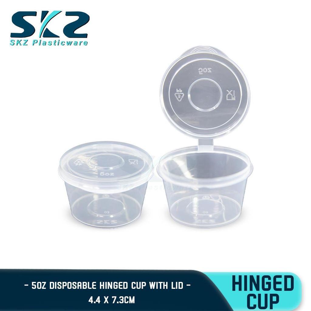 SKZ CLEAR HINGED CUP 5oz CONTAINER SERIES  ENVIRONMENTAL FRIENDLY SAUCER CUP