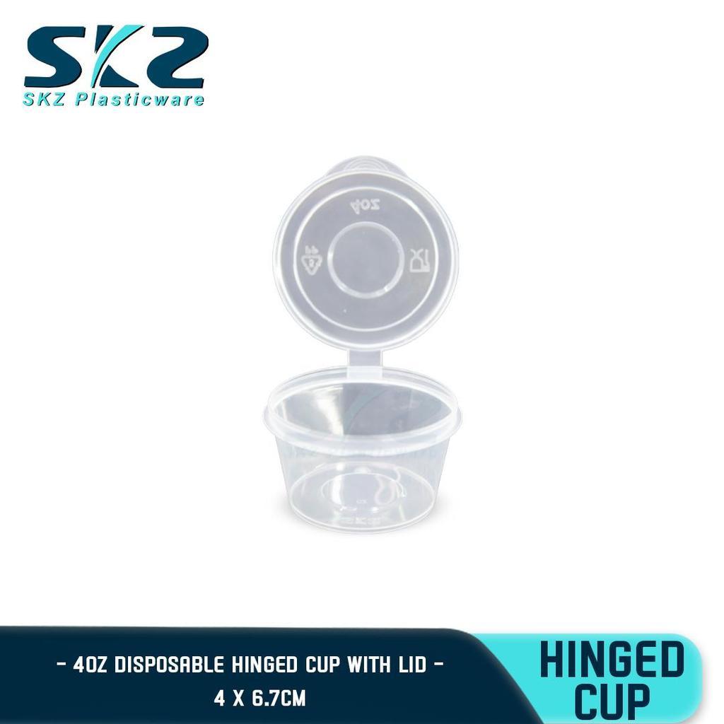 SKZ CLEAR HINGED CUP (4oz) CONTAINER SERIES ENVIRONMENTAL FRIENDLY SAUCER CUP