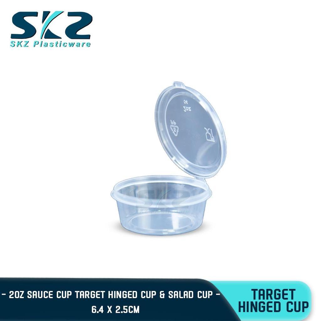 SKZ TARGET CLEAR HINGED CUP (2oz) CONTAINER SERIES  ENVIRONMENTAL FRIENDLY SAUCER CUP