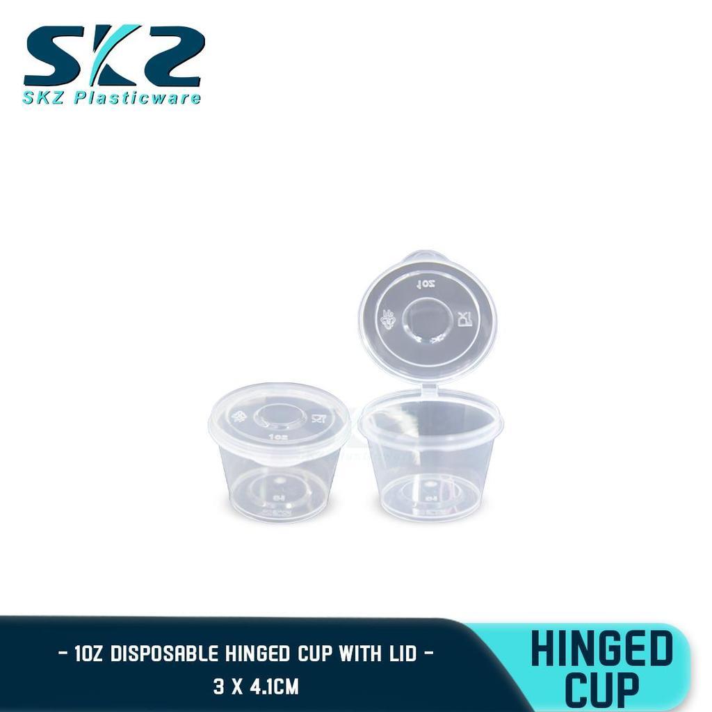 SKZ CLEAR HINGED CUP (1oz) CONTAINER SERIES ENVIRONMENTAL FRIENDLY SAUCER CUP