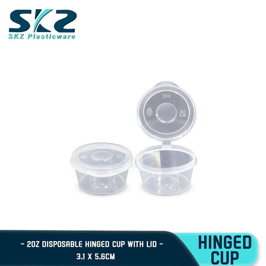 SKZ CLEAR HINGED CUP (2oz) CONTAINER SERIES  ENVIRONMENTAL FRIENDLY SAUCER CUP