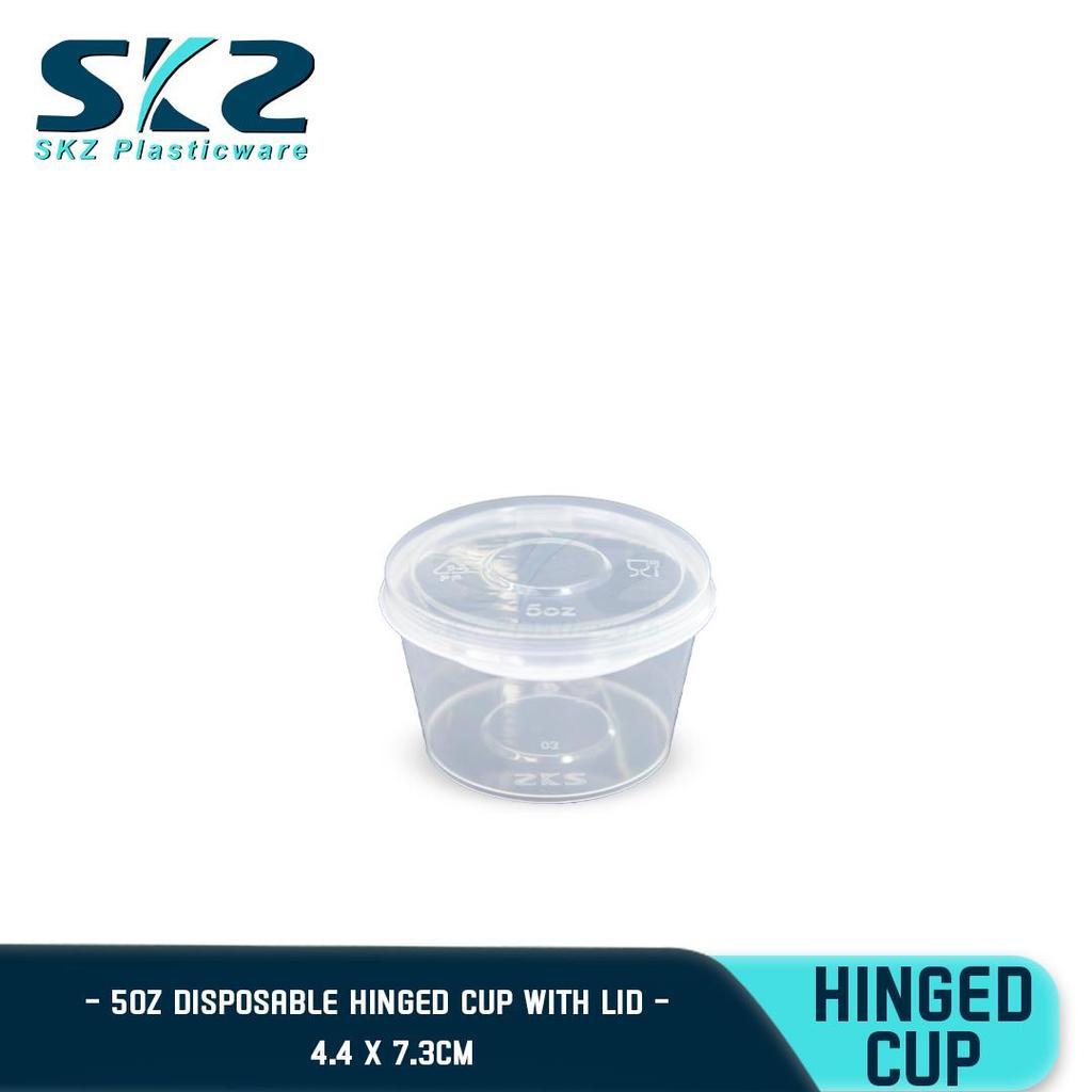 SKZ CLEAR HINGED CUP 5oz CONTAINER SERIES  ENVIRONMENTAL FRIENDLY SAUCER CUP