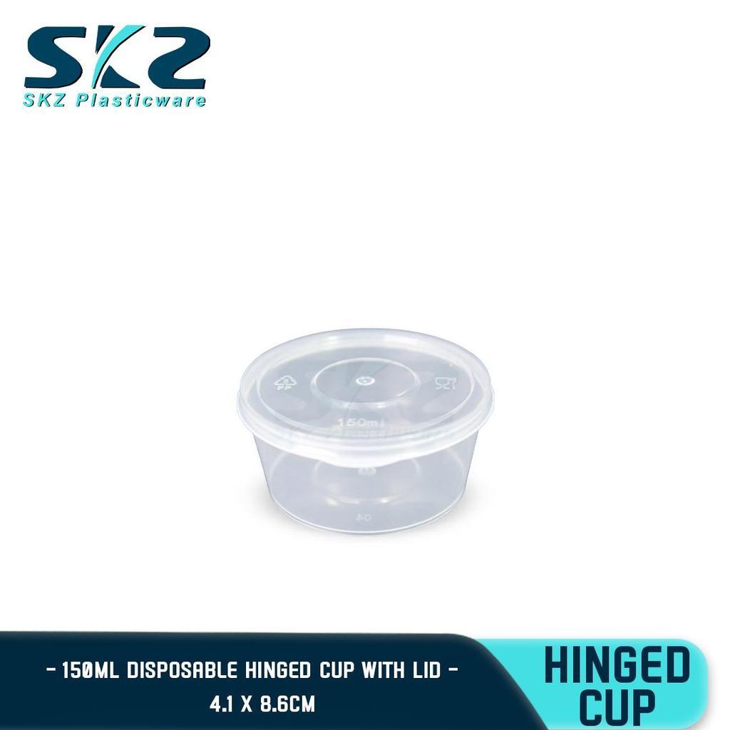 SKZ CLEAR HINGED CUP (150ml) CONTAINER SERIES  ENVIRONMENTAL FRIENDLY SAUCER CUP